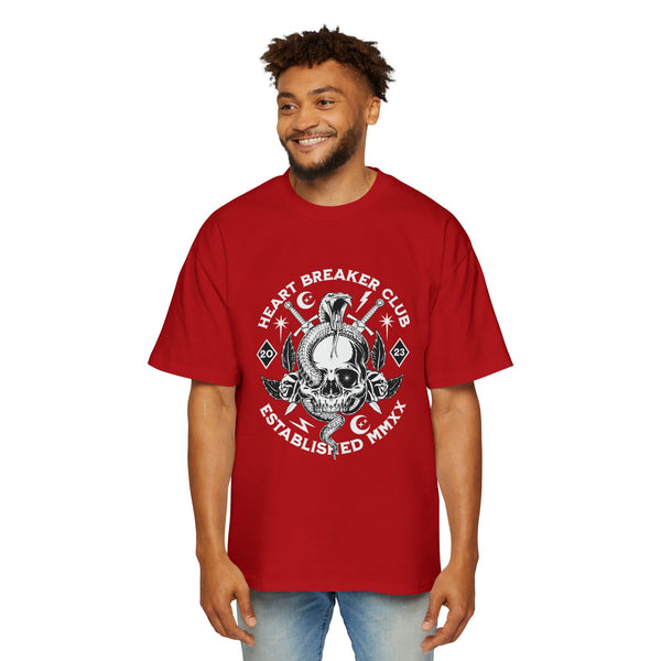 Heart Breaker Club Oversized Tee - Bold Skull Graphic T-Shirt for Men