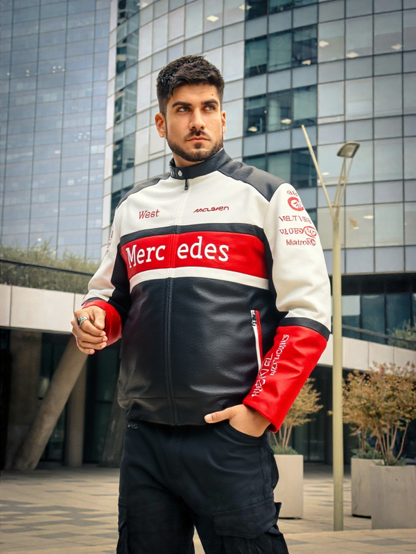 Mercedes x McLaren Leather Vintage Racing Jacket