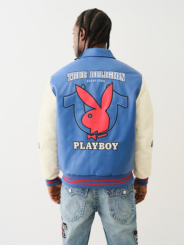 TRUE RELIGION X PLAYBOY BOMBER VARSITY JACKET