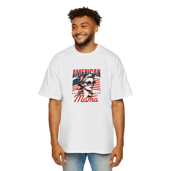 American Mama Oversized Tee - Vintage Patriotic Graphic Shirt