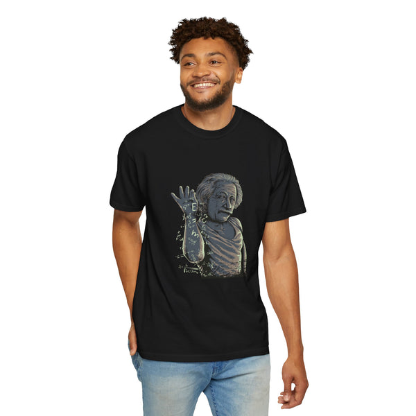 Unisex Garment-Dyed T-shirt with Artistic Design, Casual Tee