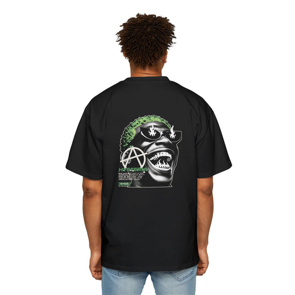 Men's Heavy Oversized Tee - Stylish Graphic T-Shirt with Bold Anarchy Design