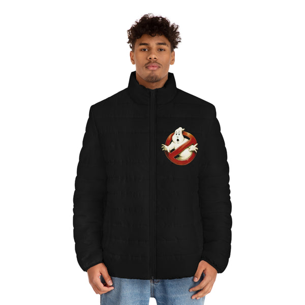 Ghostbusters Men's Puffer Jacket, Retro Outerwear, Cozy Winter Jacket, Halloween Costume, Movie Fan Apparel