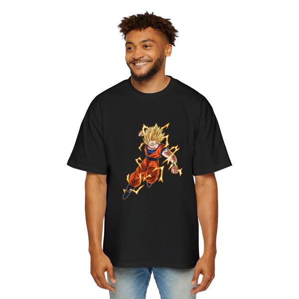 Dragon Ball Z Men's Heavy Oversized Tee, Anime Shirt, Goku Graphic Tee