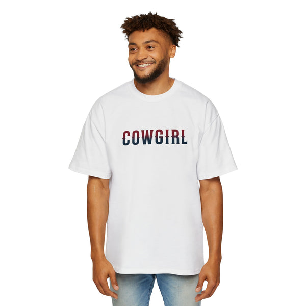 American Cowgirl Oversized Tee - Patriotic Graphic Shirt for Western Fashion Lovers