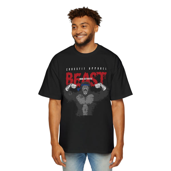 Men's Heavy Oversized Tee - Beast Mode Activated Workout Tee