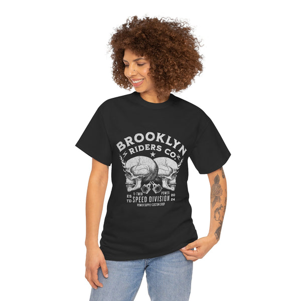 Brooklyn Riders Co. Heavy Cotton Tee - Unisex Graphic T-Shirt for Motorcycle Enthusiasts
