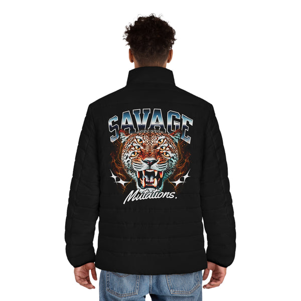 Men's Savage Tiger Puffer Jacket - Bold Winter Outerwear
