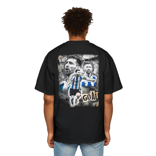 Men's Heavy Oversized Tee with GOAT Graphic, Casual Streetwear Shirt, Perfect for Sports Fans