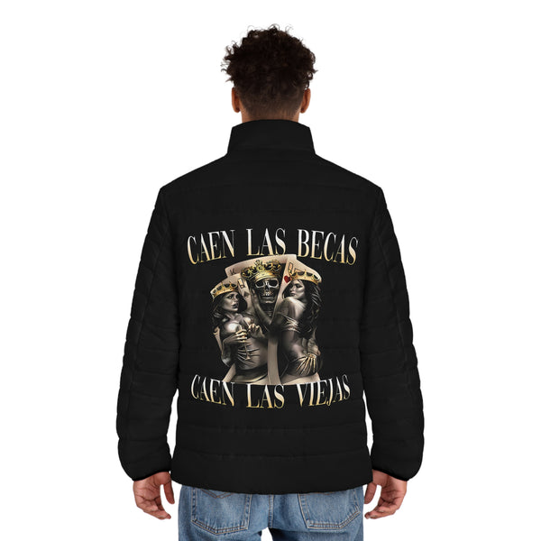 Men's Puffer Jacket with Bold Graphic Design - Perfect for Casual Wear