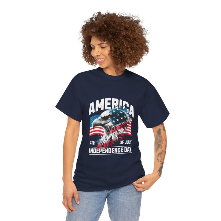 4th of July Eagle Graphic Tee - Unisex Heavy Cotton Shirt for Independence Day Celebrations - Cardinal Red - S - 4th of July Eagle Graphic Tee - Unisex Heavy Cotton Shirt for Independence Day Celebrations - Tatoo Tee
