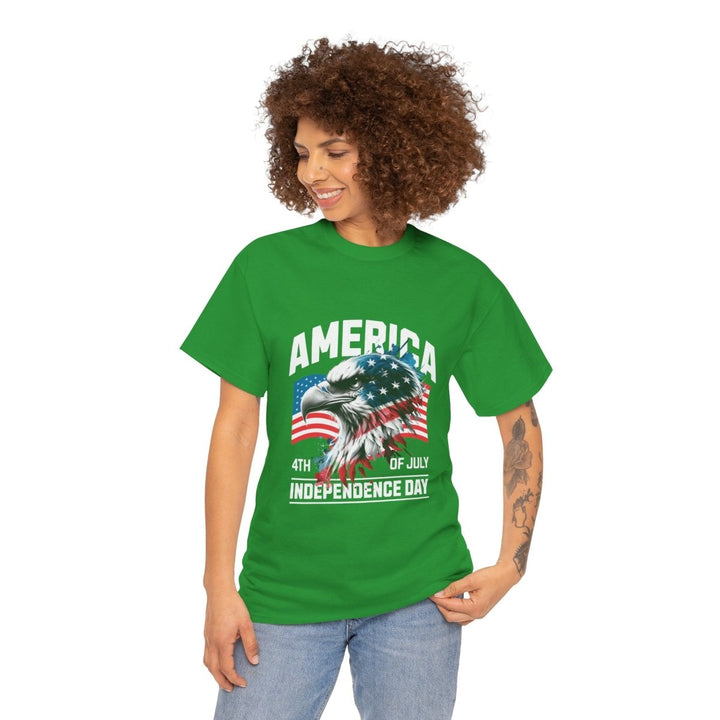 4th of July Eagle Graphic Tee - Unisex Heavy Cotton Shirt for Independence Day Celebrations - Cardinal Red - S - 4th of July Eagle Graphic Tee - Unisex Heavy Cotton Shirt for Independence Day Celebrations - Tatoo Tee