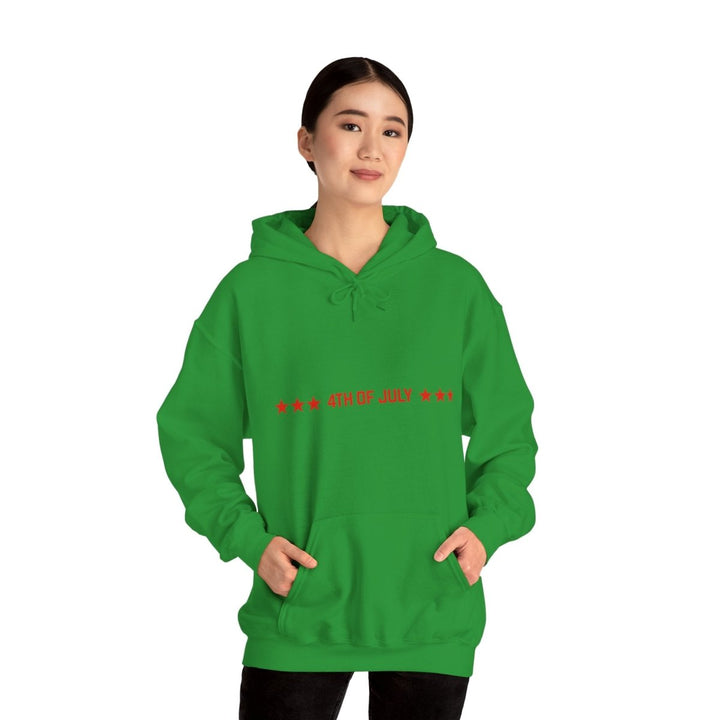4th of July Unisex Hoodie with Eagle Design - Irish Green - S - 4th of July Unisex Hoodie with Eagle Design - Tatoo Tee