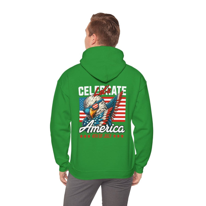 4th of July Unisex Hoodie with Eagle Design - Purple - S - 4th of July Unisex Hoodie with Eagle Design - Tatoo Tee