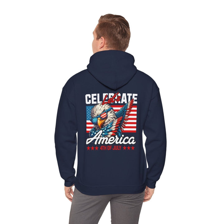 4th of July Unisex Hoodie with Eagle Design - Purple - S - 4th of July Unisex Hoodie with Eagle Design - Tatoo Tee