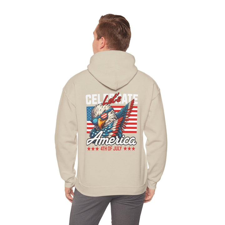 4th of July Unisex Hoodie with Eagle Design - Purple - S - 4th of July Unisex Hoodie with Eagle Design - Tatoo Tee