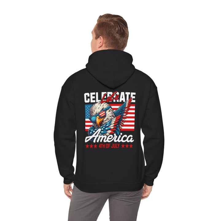 4th of July Unisex Hoodie with Eagle Design - Purple - S - 4th of July Unisex Hoodie with Eagle Design - Tatoo Tee