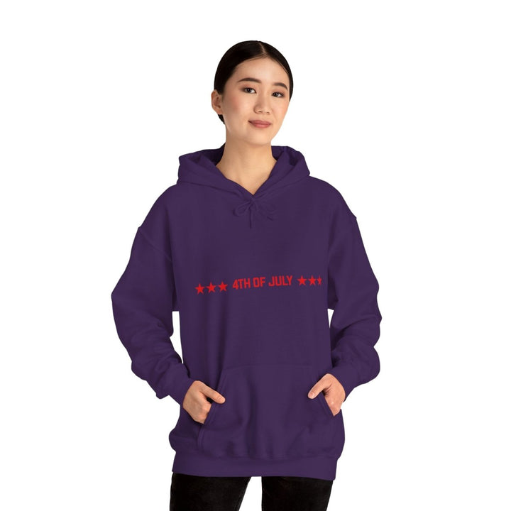 4th of July Unisex Hoodie with Eagle Design - Purple - S - 4th of July Unisex Hoodie with Eagle Design - Tatoo Tee