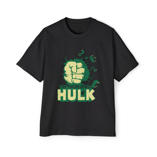 Incredible Hulk Graphic Tee for Men - Oversized Black Marvel Shirt
