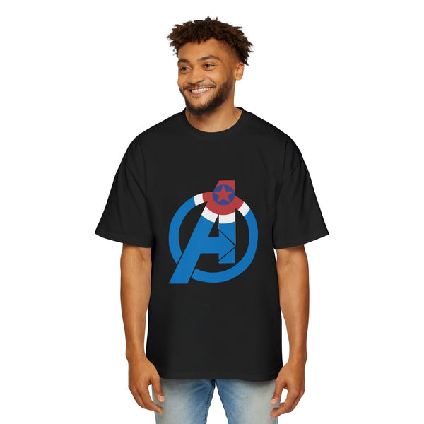 Men's Heavy Oversized Tee - Superhero Inspired Graphic T-Shirt