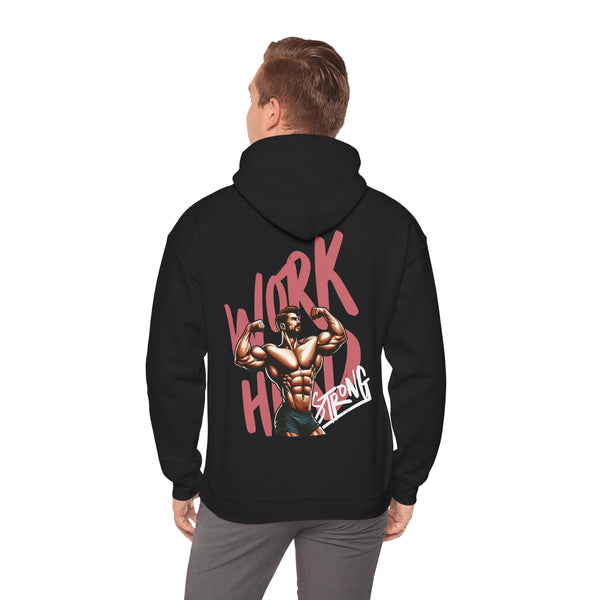 Motivational Fitness Hoodie - 'Work Hard, Stay Strong' Graphic Sweatshirt for Gym Lovers
