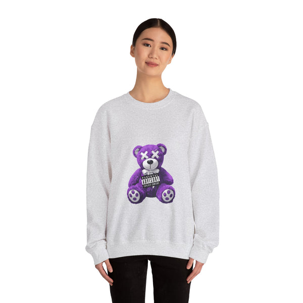 Unisex Heavy Blend™ Crewneck Sweatshirt - Purple Bear Graphic - Unique Streetwear Design