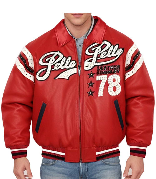 78 Vintage Red Leather Jacket - XXS - 78 Vintage Red Leather Jacket - Tatoo Tee