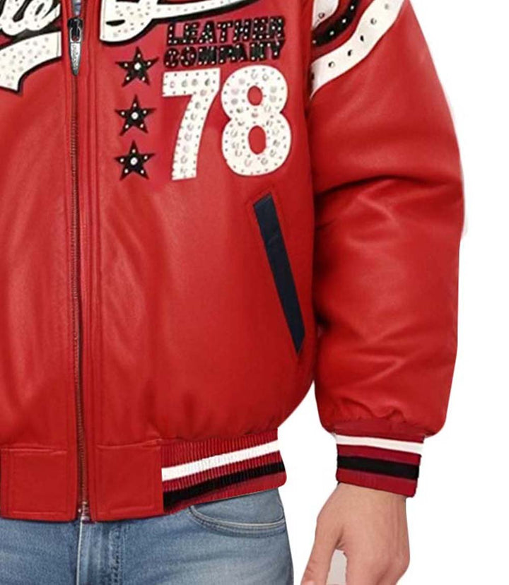 78 Vintage Red Leather Jacket - XXS - 78 Vintage Red Leather Jacket - Tatoo Tee