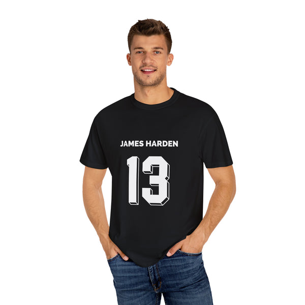 James Harden Unisex Gamet-Dyed T-shirt, Basketball Tee, Sports Apparel, Gift for Fans, Game Day Fashion, Athletic Wear