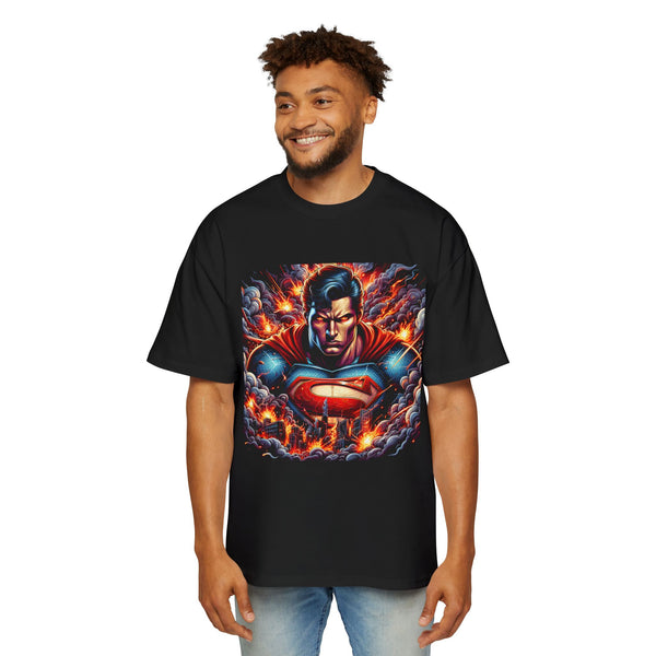 Superhero Men's Heavy Oversized Tee - Bold Graphic Tee, Casual Wear, Perfect for Gifts, Comic Fans, Everyday Comfort