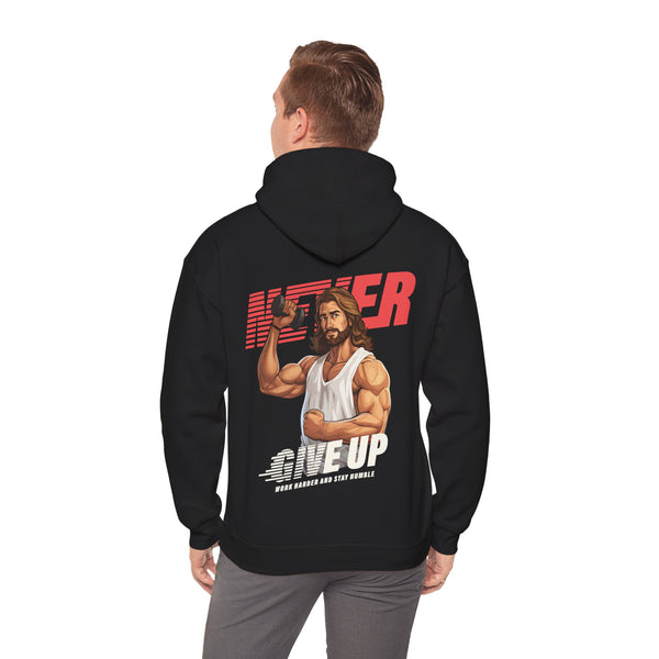 Motivational Hoodie: 'Never Give Up' with Inspirational Design