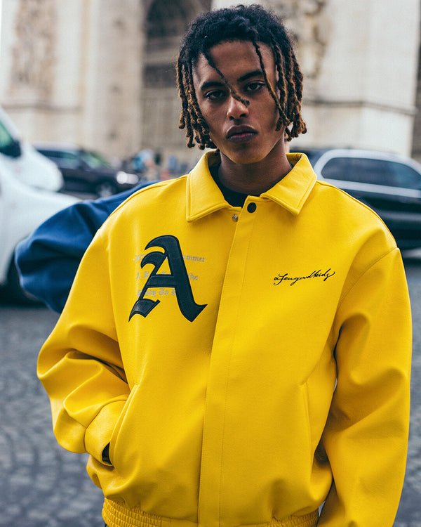Racing Ferrari Leather Jacket – Yellow
