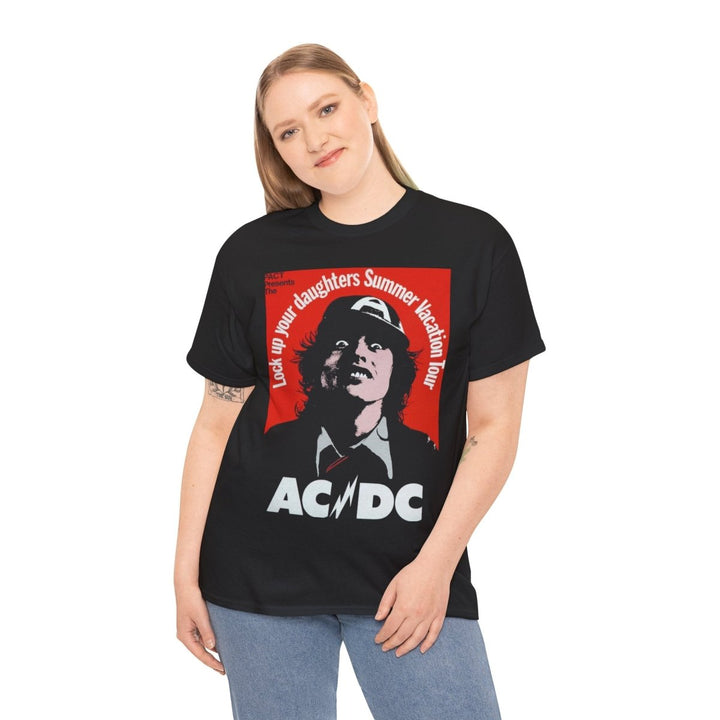 AC/DC Graphic Unisex Heavy Cotton Tee - Perfect for Rock Music Fans - Black - S - AC/DC Graphic Unisex Heavy Cotton Tee - Perfect for Rock Music Fans - Tatoo Tee