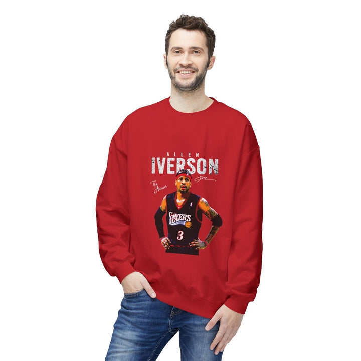 Allen Iverson Crewneck Sweatshirt, Sports Fan Apparel, Vintage NBA Basketball Sweatshirt - Red - S - Allen Iverson Crewneck Sweatshirt, Sports Fan Apparel, Vintage NBA Basketball Sweatshirt - Tatoo Tee