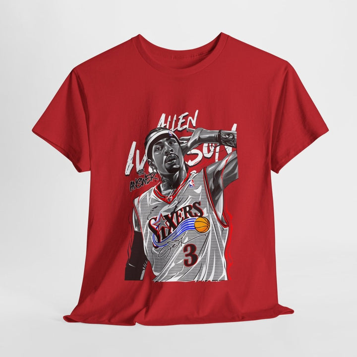 Allen Iverson Graphic Tee - Unisex Heavy Cotton Shirt for Sports Fans - Cardinal Red - S - Allen Iverson Graphic Tee - Unisex Heavy Cotton Shirt for Sports Fans - Tatoo Tee