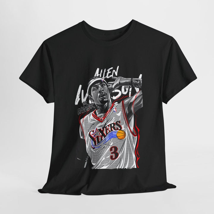 Allen Iverson Graphic Tee - Unisex Heavy Cotton Shirt for Sports Fans - Cardinal Red - S - Allen Iverson Graphic Tee - Unisex Heavy Cotton Shirt for Sports Fans - Tatoo Tee