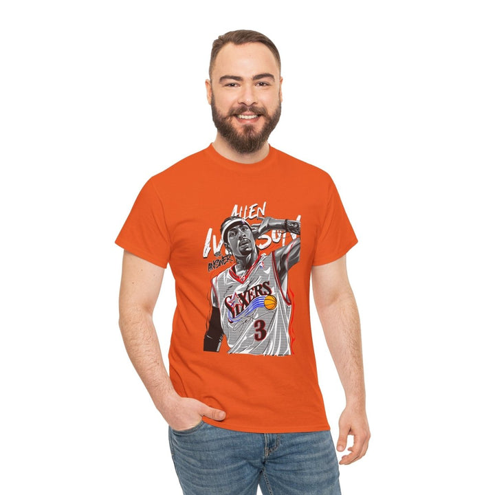 Allen Iverson Graphic Tee - Unisex Heavy Cotton Shirt for Sports Fans - Cardinal Red - S - Allen Iverson Graphic Tee - Unisex Heavy Cotton Shirt for Sports Fans - Tatoo Tee