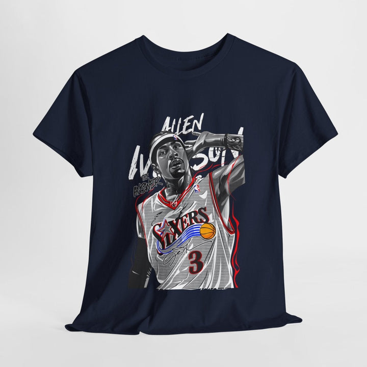 Allen Iverson Graphic Tee - Unisex Heavy Cotton Shirt for Sports Fans - Cardinal Red - S - Allen Iverson Graphic Tee - Unisex Heavy Cotton Shirt for Sports Fans - Tatoo Tee