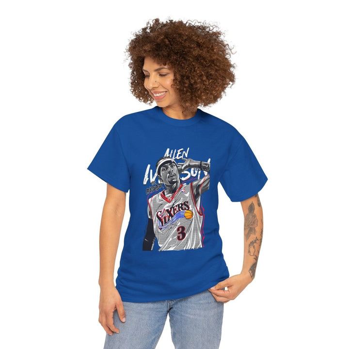 Allen Iverson Graphic Tee - Unisex Heavy Cotton Shirt for Sports Fans - Royal - S - Allen Iverson Graphic Tee - Unisex Heavy Cotton Shirt for Sports Fans - Tatoo Tee