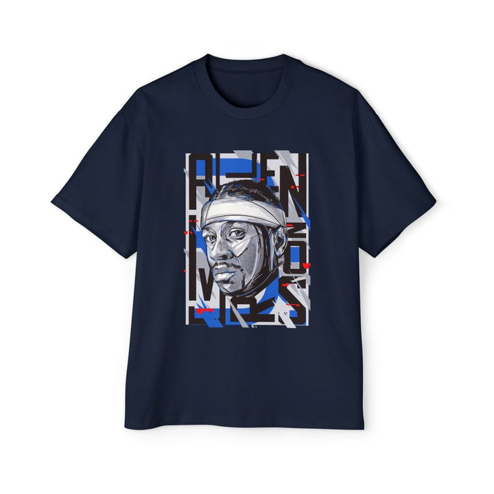 Allen Iverson Heavy Oversized Tee - S - Navy - Allen Iverson Heavy Oversized Tee - Tatoo Tee