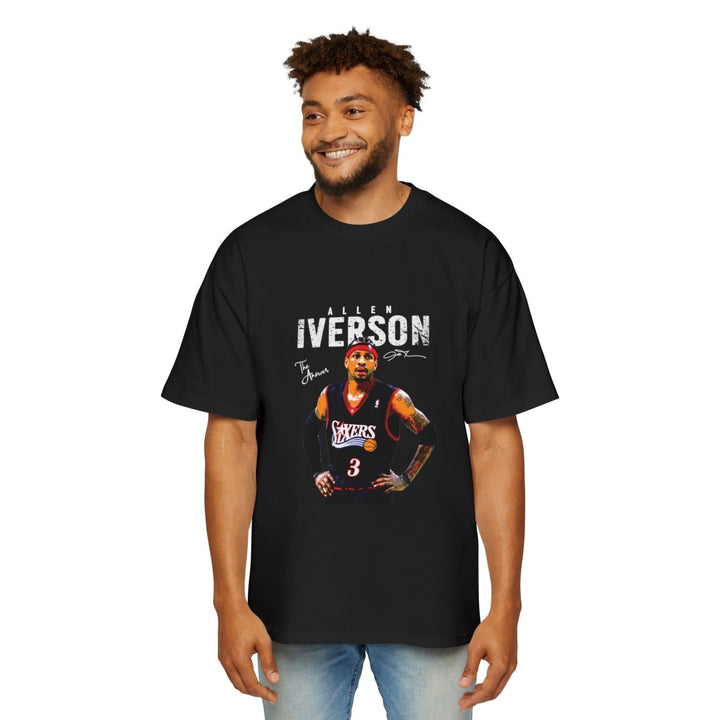 Allen Iverson Men's Heavy Oversized Tee - Retro Basketball Shirt, Streetwear Fashion - S - Black - Allen Iverson Men's Heavy Oversized Tee - Retro Basketball Shirt, Streetwear Fashion - Tatoo Tee