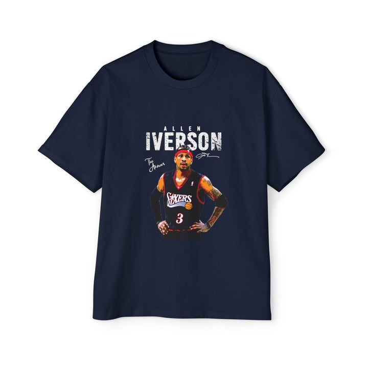 Allen Iverson Men's Heavy Oversized Tee - Retro Basketball Shirt, Streetwear Fashion - S - Navy - Allen Iverson Men's Heavy Oversized Tee - Retro Basketball Shirt, Streetwear Fashion - Tatoo Tee