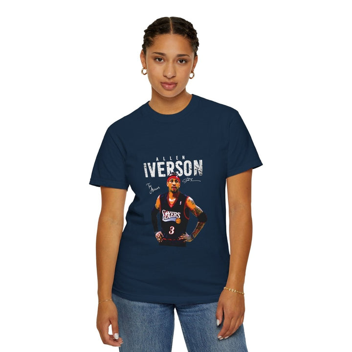 Allen Iverson Unisex Garment - Dyed T-shirt, NBA Basketball Tee - Red - S - Allen Iverson Unisex Garment - Dyed T-shirt, NBA Basketball Tee - Tatoo Tee