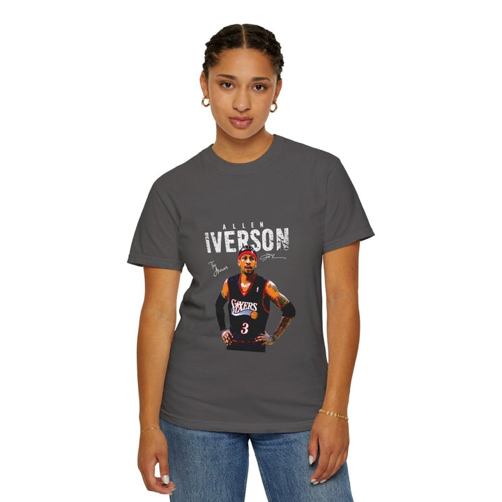 Allen Iverson Unisex Garment - Dyed T-shirt, NBA Basketball Tee - Red - S - Allen Iverson Unisex Garment - Dyed T-shirt, NBA Basketball Tee - Tatoo Tee