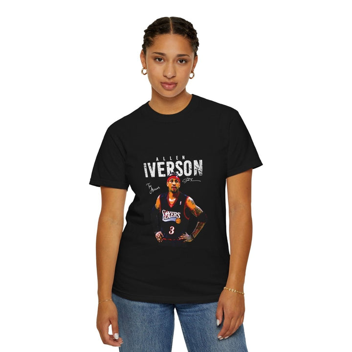Allen Iverson Unisex Garment - Dyed T-shirt, NBA Basketball Tee - Red - S - Allen Iverson Unisex Garment - Dyed T-shirt, NBA Basketball Tee - Tatoo Tee