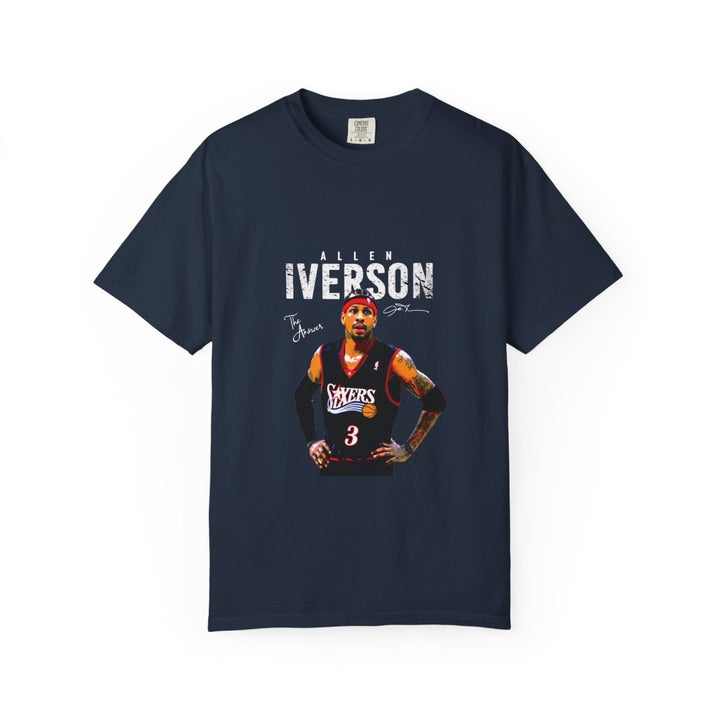 Allen Iverson Unisex Garment - Dyed T-shirt, NBA Basketball Tee - Red - S - Allen Iverson Unisex Garment - Dyed T-shirt, NBA Basketball Tee - Tatoo Tee