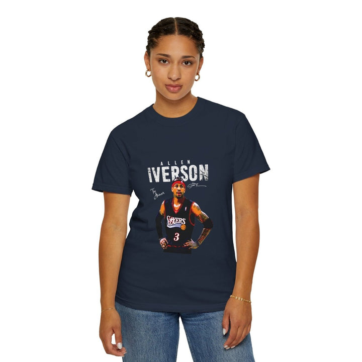 Allen Iverson Unisex Garment - Dyed T-shirt, NBA Basketball Tee - Red - S - Allen Iverson Unisex Garment - Dyed T-shirt, NBA Basketball Tee - Tatoo Tee