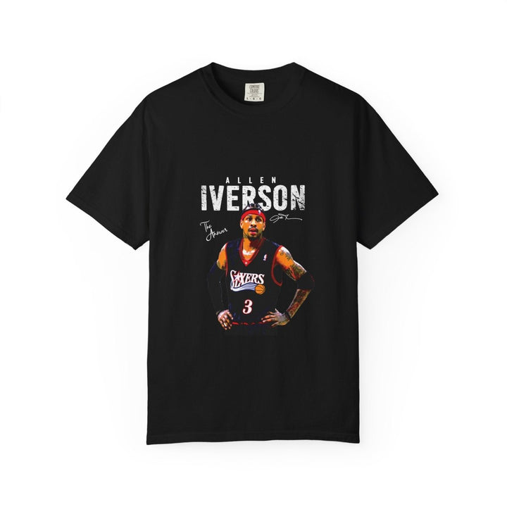 Allen Iverson Unisex Garment - Dyed T-shirt, NBA Basketball Tee - Red - S - Allen Iverson Unisex Garment - Dyed T-shirt, NBA Basketball Tee - Tatoo Tee