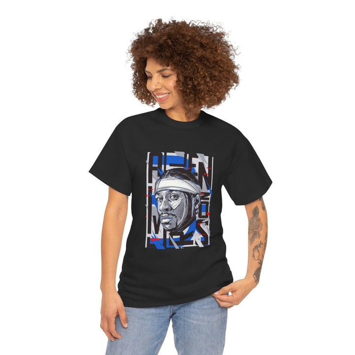 Allen Iverson Unisex Heavy Cotton Tee - Black - S - Allen Iverson Unisex Heavy Cotton Tee - Tatoo Tee
