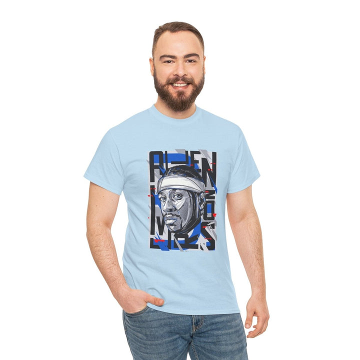 Allen Iverson Unisex Heavy Cotton Tee - Navy - S - Allen Iverson Unisex Heavy Cotton Tee - Tatoo Tee